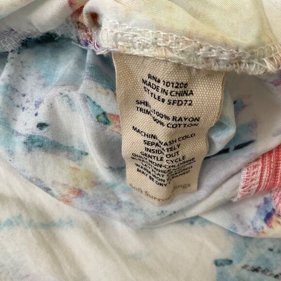 Soft Surroundings Yvette Blouse top plus sz. 2X mixed media Bell 3/4 Sleeve Arts - Picture 7 of 9